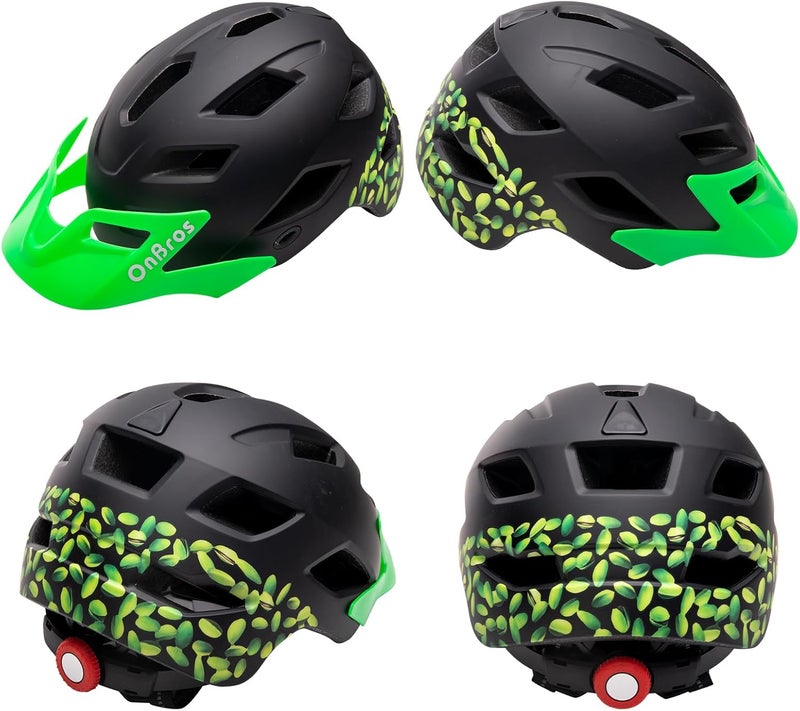 OnBros Kids Bike Helmet - Bike Helmets for 5-14 Boys or Girls with Visor, Children Bicycle Helmet for Skateboard Mountain Scooter Road Cycling, Lightweight and Adjustable 50-57CM - Image 2